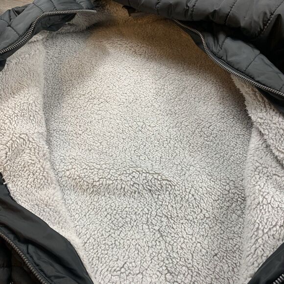 New Balance Quilted Long Puffer Parka Jacket Women’s M Full Zip Black - Picture 7 of 8